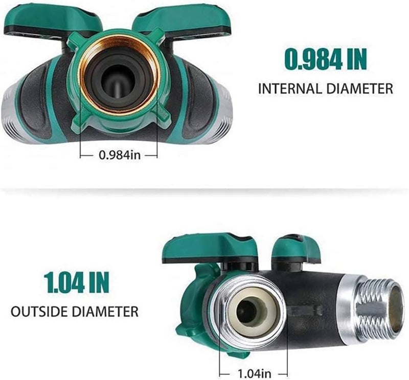 Sanpaint Hose Splitter 2 Way Heavy Duty, Garden Hose Splitter, Water Hose Splitter,Y Connector Garden Hose Adapter, Hose Y Splitter 2 Valves with 2 Extra Rubber Washers - Image 4